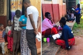 Evangelistas oram com famílias, no leste de Uganda. (Foto: Reprodução / UGCN)