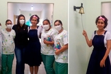 Ellen Cristina Lopes da Silva, de 16 anos, tocou o sino para simbolizar o final de seu tratamento no Hospital da Criança do Grendacc, em Jundiaí. (Foto: Reprodução / Tribuna de Jundiaí)