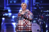 Justin Bieber canta em talk show americano apresentado por Jimmy Fallon. (Foto: Andrew Lipovsky/NBC)