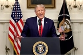 Trump em seu discurso na Assembleia Geral da ONU, em 22 de setembro de 2020. (Foto: Reprodução / G1)