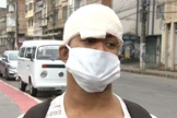 Silas Neves da Silva sofreu ferimentos na cabeça e pescoço. (Foto: Reprodução / TV Gazeta)
