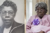 Hester Ford em sua juventude e hoje, aos 116 anos de idade. (Foto:  Arquivo pessoal/Mary Hill)