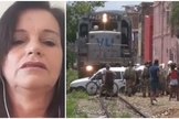 Carro de Luciane Aparecida foi arrastado por um trem; imagens circularam na última semana. (Foto: Reprodução / Globo) 