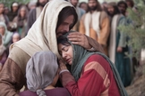 Cena de Jesus consolando Maria e Marta após a morte de Lázaro. (Foto: LDS Church)