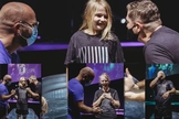 Emma e sua família são batizadas nas águas. (Foto: Reprodução / GOD TV)