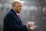 Ao final de 2020, Donald Trump discursou, fazendo menção ao mártir cristão britânico São Thomas Becket, que defendeu liberdade religiosa, há 850 anos. (Foto: AFP)