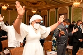 Evangélicos e católicos fizeram ato na sede do governo da República Dominicana. (Foto: Diario Libre)