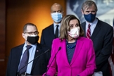 Congressistas democratas americanos durante a discussão sobre a Lei de Igualdade, em 25 de fevereiro. (Foto: Getty Images/AFP)