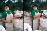 Ana Paula foi filmada cantando enquanto fazia coleta de material reciclado. (Foto: Reprodução/TikTok)