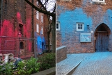 A fachada do prédio da Igreja de São Martini, em Bremen (Alemanha), vandalizada em 7 de março de 2021. (Foto: Reprodução / Facebook)