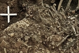 Restos mortais de uma mulher de 20 anos que foi morta pela primeira grande pandemia. (Foto: Karl-Göran Sjögren/Universidade de Gotemburgo/BBC News Brasil)
