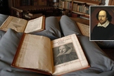 Um exemplar do First Folio de Shakespeare. (Foto: Reprodução / AFP)