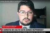 Felipe Augusto Carvalho, diretor executivo da Anajure, fala sobre liberdade de religião na Jovem Pan. (Foto: Reprodução/YouTube)