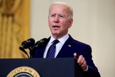 Presidente dos EUA, Joe Biden, discursando na Casa Branca. (Foto: Reuters)
