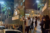 Membros da Paróquia São Judas e Assembleia de Deus Perus foram orar em frente ao hospital. (Foto: Instagram/Rebeca Nemer)