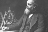 Retrato de James Clerk Maxwell com o aparelho de bobina giratória que ele e Fleeming Jenkin usaram em 1863-64 para determinar o valor do ohm. (Foto: Reprodução / Research Gate)