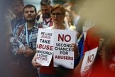 Comício contra encobrimento de casos de abuso,durante a reunião anual da Convenção Batista do Sul, em 11 de junho de 2019, em Birmingham, Alabama. (Foto: RNS/Butch Dill).