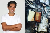 Ator mostrou Bíblia que ficou intacta em incêndio que destruiu sua casa. (Foto: Instagram/Fernando Sampaio|Montagem Guiame)
