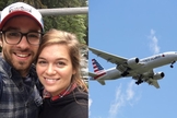 Kyle Donn e a esposa Brittany viajavam no voo 2775 da American Airlines, que havia acabado de decolar de Charlotte e se dirigia para Seattle, nos Estados Unidos, no domingo (30). (Foto: Reprodução/Facebook).