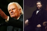 O evangelista Billy Graham e o teólogo Charles Spurgeon. (Foto: Reprodução / IMDB / Wikipedia)