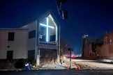 Fachada da Primeira Igreja Batista, em Mayfield, após a passagem do tornado. (Foto: Reprodução/Wes Fowler/Instagram)
