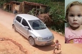 Taislane Schoeder, segundos antes de ser atingida pelo carro. (Foto: Montagem/Captura de tela/Câmeras de segurança)