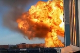 Explosão em Kiev no segundo dia da invasão russa à Ucrânia. (Foto: Captura de tela/YouTube Band Jornalismo)