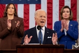 Joe Biden faz seu primeiro discurso sobre o Estado da União, 1º de março de 2022. (Print da tela CNN Brasil)