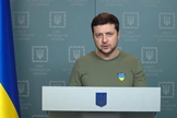 Volodymyr Zelensky em pronunciamento nesta quinta-feira, 3 de março de 2022. (Print de tela)