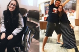 Rebeca Marques não andava há mais de 3 anos. (Foto: Instagram/Rebeca Marques/Daniel Marques).