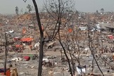 Panorama do campo de refugiados em Cox's Bazar, após incêndio. (Foto: Word Vision)