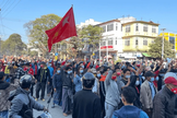 Os protestos em Mianmar começaram após o governo militar assumir o poder. (Foto: Portas Abertas)
