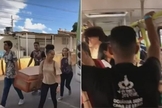 Jovens evangelizam em transporte público levando um caixão. (Foto: Captura de tela/YouTube TvM)