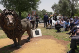 Estátua Leão de Judá, inaugurada em Jerusalém. (Captura de tela CBN News)