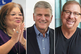 Alveda King, Franklin Graham, Rick Warren. (Foto: Wikipedia, Facebook Franklin Graham, Facebook Rick Warren)