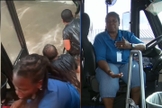 Simone Edmond e sua colega amarraram os cintos do ônibus para resgatar as crianças. (Foto: Reprodução/Fox4 News).