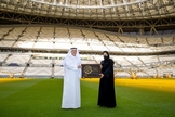 Um evento de apresentação do Estádio Lusail, onde será realizada a final da Copa do Mundo da FIFA. (Foto: Copa do Mundo FIFA).