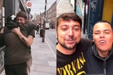 Luca Martini e o motoboy Murilo. (Foto: Reprodução/Instagram/Luca Martini).