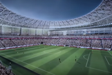 Um dos estádios da Copa do Mundo, no Catar. (Captura de tela/YouTube/Buildr)