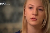 Katie Lentz relata sua história milagrosa. (Captura de tela/CBN News)