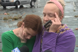 Michelle Guidry e as duas filhas foram protegidas por Deus. (Foto: Reprodução/4WWL TV).