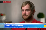 James Grimes, de 28 anos, sobreviveu milagrosamente após ficar 20h à deriva, no Golfo do México. (Foto: Reprodução/YouTube/Good Morning America).