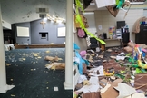 Prédio da igreja depois da catástrofe. (Foto: Facebook/Amanda Christin Williams McCloud)