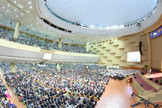 Um culto de domingo na Sungrak Seoul Church, na Coreia do Sul. (Foto: Sung Hyun Kim/Sungrak Seoul Church).