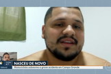 Leonardo Henrique Ferreira foi atingido por uma caminhonete e jogado para cima. (Foto: Reprodução/RJTV/G1).