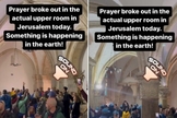 Cristãos oram e louvam dentro do cenáculo de Jerusalém. (Captura de tela/Instagram/Ryan Delling)