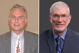 Richard Dawkins e Ken Ham. (Foto Montagem: Wikimedia Commons e Answers in Gênesis)