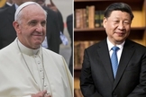 Papa Francisco e presidente chinês Xi Jinping. (Foto: Montagem/Wikimedia Commons)