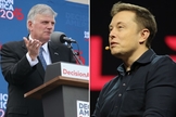 Franklin Graham e Elon Musk. (Foto Montagem: Flickr NVIDIA Corporation e Wikimedia Commons)