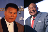 Muhammad Ali [à esquerda]; George Foreman [à direita]. (Foto montagem: Wikipedia/Flickr/Gage Skidmore)